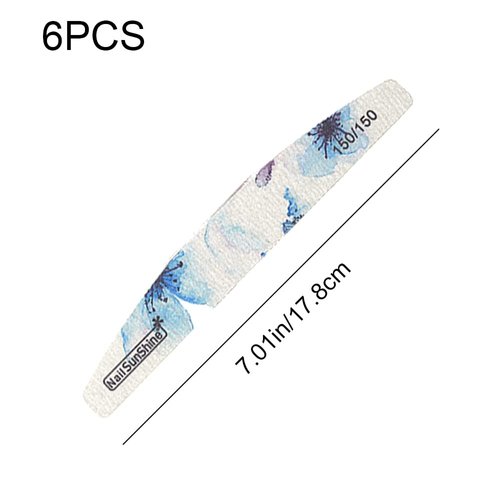JIALWSJWAN 6 Pack Nail Files Washable Nail File Set 80/100/150/180/240/320 Grit Emery Boards for Nail Trimming Grinding