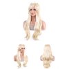 ONEPEACE Long Blonde Wig with Bangs Long Curly Wavy Blonde Wig for Women Synthetic Wig 28 Inches Wig for Halloween Costume Women and Girl (Long Blonde Curly)