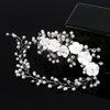 Wedding Flower Bridal Hair Comb Pearl Hair Pieces for Brides Rhinestone Bridal Hair Pins Rose Flower Girl Headpiece Wedding Flower Hair Accessories for Brides YISSION