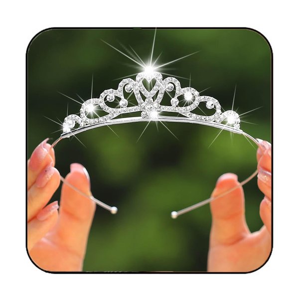 Yean Rhinestone Tiaras and Crowns Silver Crystal Tiara Headband Birthday Princess Hair Accessories for Women