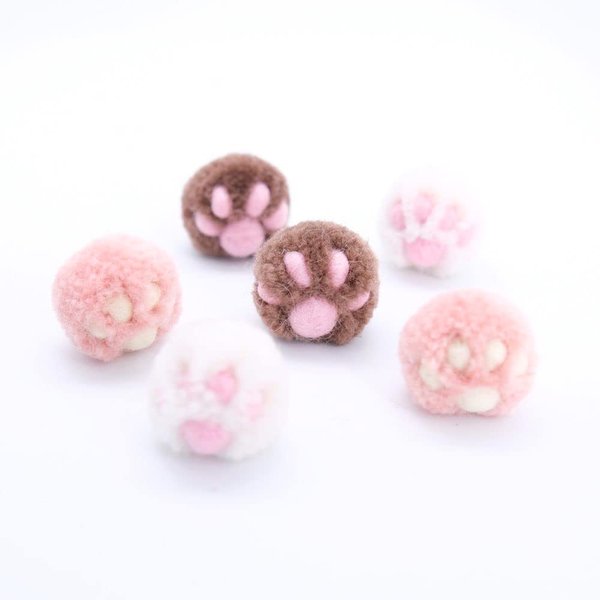 BALLMIE Cat Toys Ball Cat Owl Balls for Cats, Catnip Handmade Felt Wool & Yarn (Paw)