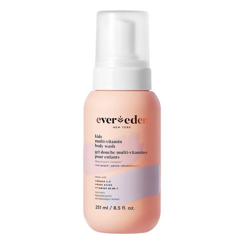 Evereden Multi-Vitamin Kids Body Wash (8.5 fl oz., Cool Peach): Gentle Kids Body Wash Sensitive Skin Nourishment & Hydration Formula | Clean Non-Toxic Body Wash for Kids |