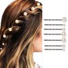 BARTOSI Pearl Hair Clips White Pearl Hair Pins Small Pearls Bobby Pins Bride Wedding Hair Accessories for Women (Pack of 7)