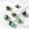 Sharp Edge DND Dice Set Handmade 7 Accessories Dice for Dungeons and Dragons TTRPG Games, Multi-Sided RPG Polyhedral Resin Sharp Edge Dice Roleplaying Games Shadowrun Pathfinder MTG(Gradient Green)
