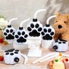 Zubebe 12 Pcs 10 oz Dog Paw Cups with Lid Straw Bulk Dog Party Favors Plastic Reusable Puppy Paw Straw Cup Paw Birthday Party Decoration for Dog Themed Party Supplies