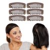 Sonew 100pcs 6 Teeth Wig Clips, 3.2cm U Shape Hair Extension Snap Clips Hat Fixing Clips Wig Accessories Clips for Women Hair Extensions