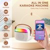 Mini Karaoke Machine for Kids and Adults, Portable Bluetooth Speaker with 2 Variable Sound Wireless Microphones for 4,5,6,7,8,9,12 + Girl, Kids Toys Birthday Gifts for 4-12 Years Old Girl Boys-Cream