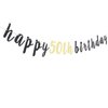LINGTEER Happy 50th Birthday Party Decorations,50th Birthday Glitter Garland Banner - Cheers to Fifty Years Old Bday Party Backdrop Decoration Sign.