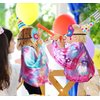 D.Q.Z 6 Pcs Girls Fairy Butterfly Wings for Kids Halloween Costumes with Antenna Headband Mask Party Favors (Purple-Green)