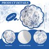 100 Pcs Blue Floral Paper Plates Disposable Dessert Plates Baby Bridal Shower Party Supplies Floral Dessert Plates Bulk Birthday Party Tea Party Serving Tray for Wedding Birthday Party Supplies