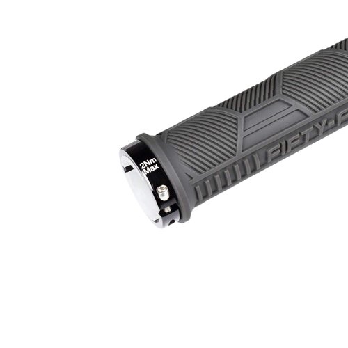 FIFTY-FIFTY Double Lock-On Mountain Bike Grips, Bicycle Handlebar Locking Grips, Non-Slip MTB Handle Grips (Grey)