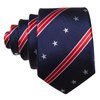 Barry.Wang America Flag Self Ties for Boys Adjustable Blue and Red Star Stripe Handkerchief Neckties Formal School Uniform