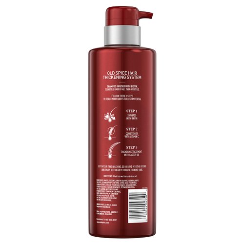 Old Spice Hair Thickening Shampoo for Men, Infused with Biotin, Step 1, 17.9 Fl Oz