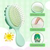 DINATIS Toddler Hair Brush - Mini Hair Brush for Kids - Travel Hair Brush for Boys and Girls - Baby Detangler Brush for Thin Hair - Massage Hair Brush with Air Cushion - Green