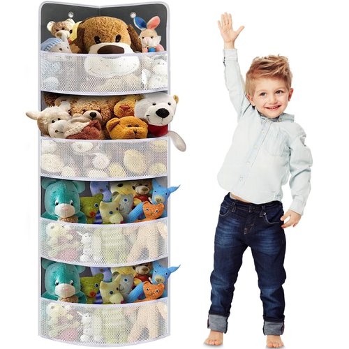 Ofiray-home Soft Corner Shelf | Safe Hanging Organizer | Child-Friendly Wall Mount Storage | for Sundries, Toys, Stuffed Animals, Diapers | for Pantry Closet Bedroom Nursery Organization 1-Pack