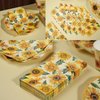 Sunflower Paper Napkins, 40PCS Sunflower Paper Napkins Disposable, Sunflower Party Supplies Birthday Decorations, Sunflower Party Dinner Paper Napkins for Wedding, Theme Party, Birthday, 4.3x7.9 Inch