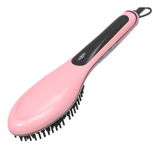Hair Straightener Brush, Perfectday Ceramic Heating Straightening Irons Brush Anti Scald, Static, Detangling and Silky Straight
