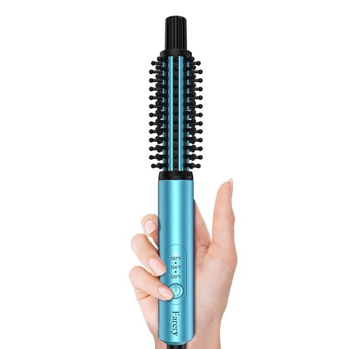 FARERY Mini Thermal Brush 3 Temperature Adjustable, 3/4 Inch Travel Curling Iron Brush, Heated Round Brush for Touch-ups and Small Curls, Travel Size Curling Iron for Short & Thin Hair, Dual Voltage