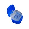 2 PCS Denture Bath Case with Strainer Basket, False Teeth Storage Box Holder, Denture Cup Soaking Container for Travel Cleaning (Blue Green)