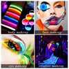 Water Activated Eyeliner, UV Glow Neon Cake Paint, 12 Bright Color Hydra Eye Liner,UV Glow Blacklight Luminous Body Face Makeup Paint, Costume Halloween and Club Makeup Art Paint (01)