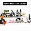 SIENON 12Pcs Realistic Mini Farm Animal Figurines - Plastic Barn Playset, Cake Toppers, Educational Toys for Kids Toddlers