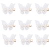 10PCS Butterfly Hair Clip Lace Butterfly Hairpins Hair Accessories for Women Girls (White)