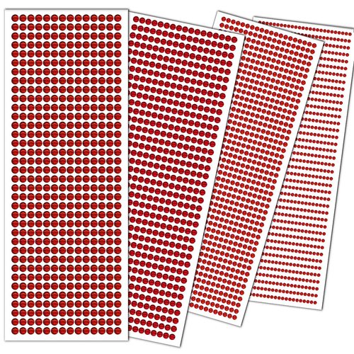 3090 Pcs Red Self-Adhesive Rhinestone Stickers Face Gems Stick On Hair Jewels Eye Gems Body Glitter Jewel Stickers For DIY Crafts Nail Makeup Decor Scrapbooking Embellishments 4 Sizes 3/4/5/6 mm