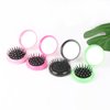 RUITASA Folding Travel Mirror Hair Brushes, Portable Round Pocket Comb and mirror folding pocket mini folding bag hair round brush cosmetic mirror for travel （small size）