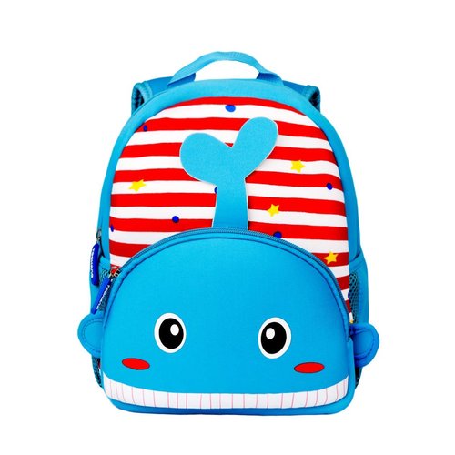 KK CRAFTS Toddler Backpack, Waterproof Preschool Backpack, 3D Cute Cartoon Neoprene Animal Schoolbag for Kids, Lunch Box Carry Bag for Boys Girls, Whale