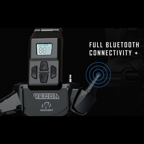 Walker's Recon Walkie-Talkie Hybrid Comms| Bluetooth GPRS Wireless 3-Mile Distance Range Shooting Outdoor Communicator for Recon Shooting Muffs, 3 AAA Batteries Included