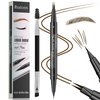 Eyebrow Pen - Eyebrow Pencil, Brow Pencil 2-in-1 Dual-Ended Microblading Eyebrow Pen with Micro-Fork-Tip and Precise Brush-Tip Create Natural Hair-Like Brows, Last All-Day, Dark Brown
