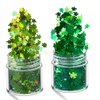 2 Boxes St. Patrick’s Nail Stickers Glitter Decals Clover Nail Sequins Nail Art Supplies Shamrocks Nail Art Glitters Flakes for St. Patrick’s Day Nail Charm Decoration Manicure Tips Accessories Craft
