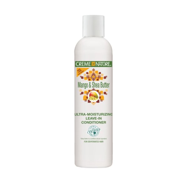 Leave In Conditioner with Mango & Shea Butter by Creme of Nature, Ultra Moisturizing for Dry Dehydrated Hair, 12 Fl Oz
