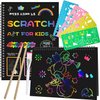 Smasiagon Scratch Paper Art Set for Kids: 2 Pack Scratch Off Arts Crafts Christmas Gifts for Kids Ages 3-12 Girls Boys Valentine's New Year's Day Easter Birthday Party Favor Games DIY Activity