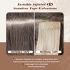 Full Shine Tape in Hair Extensions Real Human Hair Balayage Color 3/8/22 Insert Machine Virgin Tape in Hair Extensions 25Gram Injection Tape Ins Human Hair Extensions 10Pcs 20Inch Skin Weft Hair