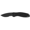 Kershaw Blur,Black Serrated(1670BLKST); Folding Knife with All-Black Body,Partially Serrated 3.4” 14C28N Steel Blade,Anodized Aluminum Handle with Trac-Tec Grip,Reversible Pock lip; 3.9OZ