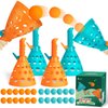 punkdog Pop and Catch Ball Game with 24 Balls and 4 Catch Launcher Baskets - Outdoor Indoor Game Activities, Christmas Beach Sport Summer Beach Toys for Kids Ages 4 5 6 7 8 10 12+