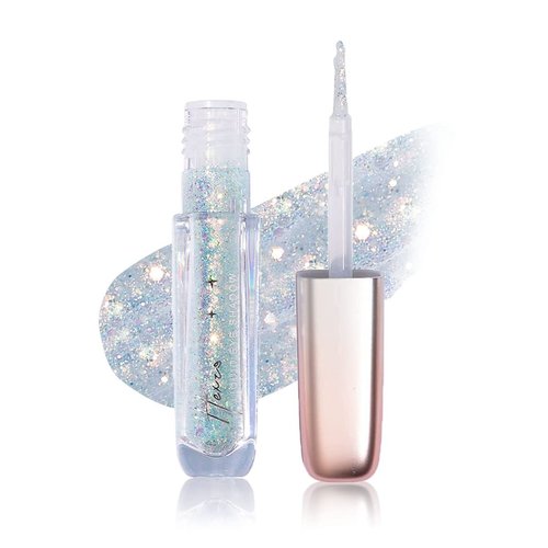 HEXZE Liquid Glitter Eyeshadow, Metallic Glitter Shimmer Eye Looks Waterproof Long Lasting Quick-Drying Sparkling Eye Shadow Makeup (2g) L03
