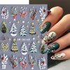 Christmas Nail Stickers, 5D Embossed Snowflake Nail Decals with Rhinestones Snowflake Bell Xmas Tree Winter Nail Design Holiday Nail Art Decoration for Women Girls(4Sheets)