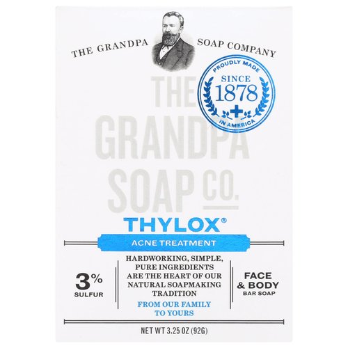 The Grandpa Soap Company Thylox Acne Treatment Soap, Deeply Cleansing, Gently Soothing, Acne Fighting, 3.25 Ounce (Pack of 3)
