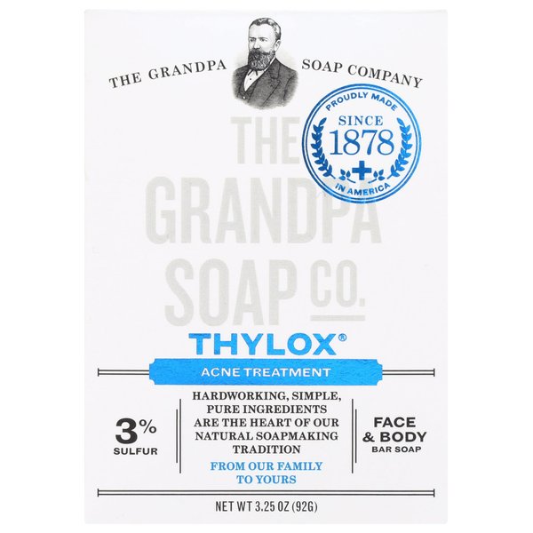The Grandpa Soap Company Thylox Acne Treatment Soap, Deeply Cleansing, Gently Soothing, Acne Fighting, 3.25 Ounce (Pack of 3)