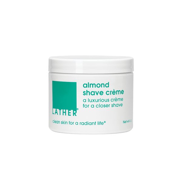 LATHER Almond Shaving Cream for Sensitive Skin | Fragrance Free Shaving Cream for Women & Men | Moisturizing & Hydrating Shaving Cream | Gentle & Natural Ingredients | 4 Oz