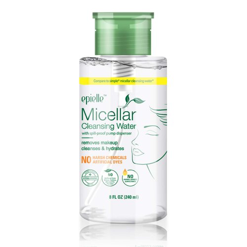 Epielle Micellar Cleansing Water | Makeup Remover for All Skin Types | Gently Cleanses Skin | 8 Fl Oz (1 Pack) | Ideal for Beauty Gifts, Spa Days, Gift Sets | Korean Skincare