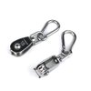 Hamineler 2PCS 304 Stainless Steel Single Pulley Block M15, Wire Rope Crane Pulley Block Hanging Wire Towing Wheel with 2PCS Spring Snap Hook