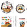 Monster Truck Party Supplies Decorations, Kids Birthday Paper Plates and Napkins Set with Cups and Straws for 24 Guests, 120 Pcs Disposable Party Dessert Dinnerwares