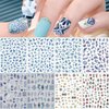 8 Sheets Blue and White Porcelain Nail Art Stickers Decals Self-Adhesive Pegatinas para Uñas Retro Elements Tiger Lion Dragon Flowers Design Manicure Tips Nail Decoration for Women Girls