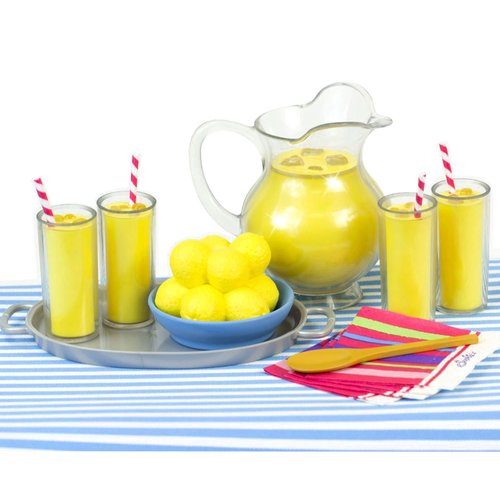 Sophia's 18" Doll 12 pc. Lemonade Stand Set with Doll-Sized Pitcher, Table Runner and Service for Four