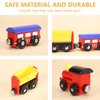 Abuda 4-Piece Wooden Train Set with Magnetic Suction for Children's Toddlers Boys and Girls Toy Train set4, Blue