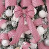HUIHUANG Pink Glitter Wired Ribbon for Christmas Tree 2.5 inch Light Pink Diamond Mesh Wire Ribbon for Tree Decoration, Wreaths, Garland, Gift Wrapping, Bows Making, Home Decor -10 Yards