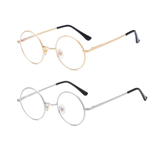 AZorb Blue Light Blocking Glasses for Women Men Retro Round Metal Frame Eyeglasses